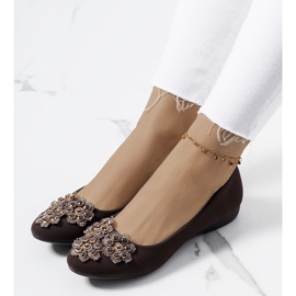 Brązowe baleriny damskie Rolla 1