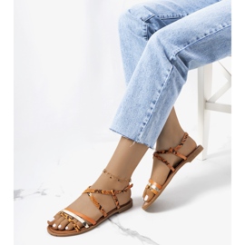 Pomarańczowe sandały damskie Reeta 1