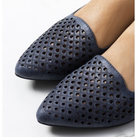 Granatowe mokasyny ażurowe Jarrett niebieskie 1