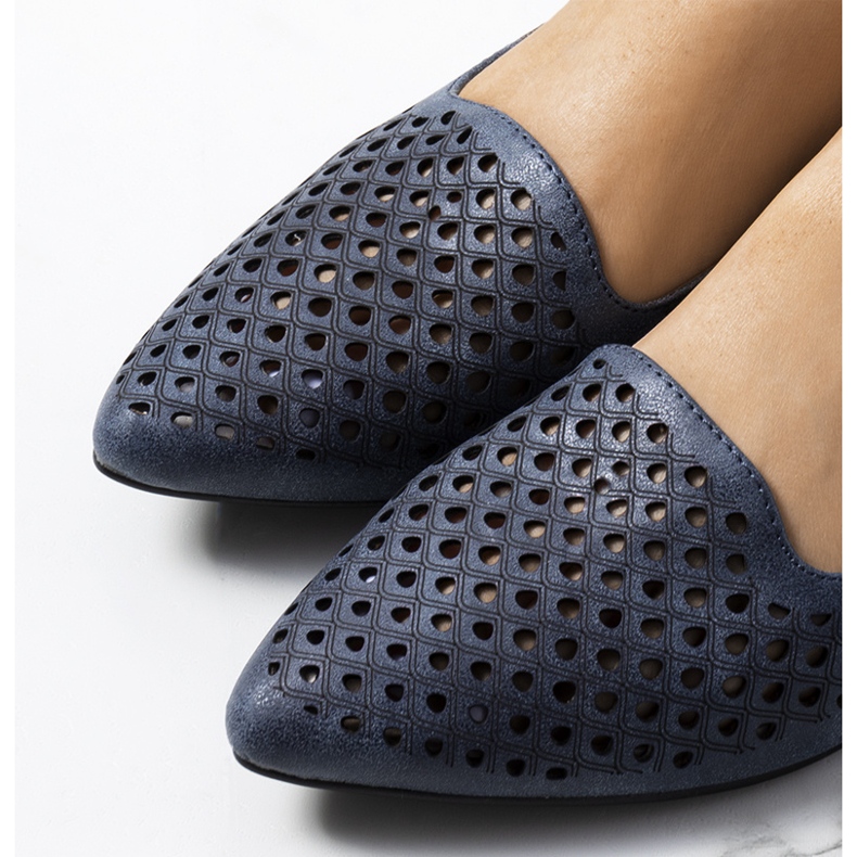 Granatowe mokasyny ażurowe Jarrett niebieskie 1