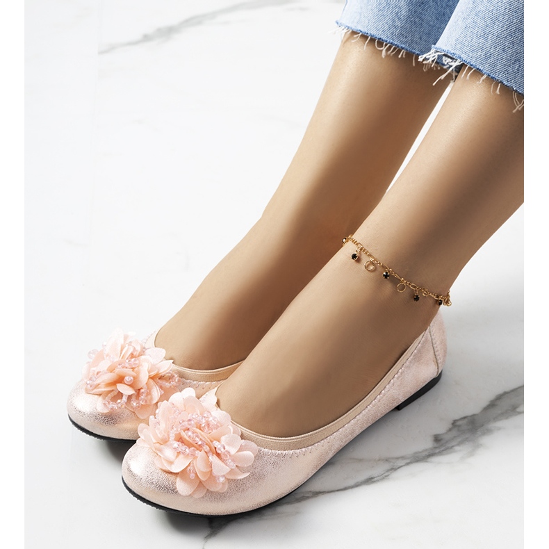 Różowe metaliczne baleriny Duff 1