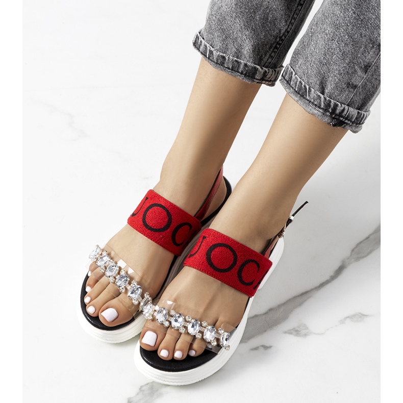 Czerwone sandały damskie Hanin 1