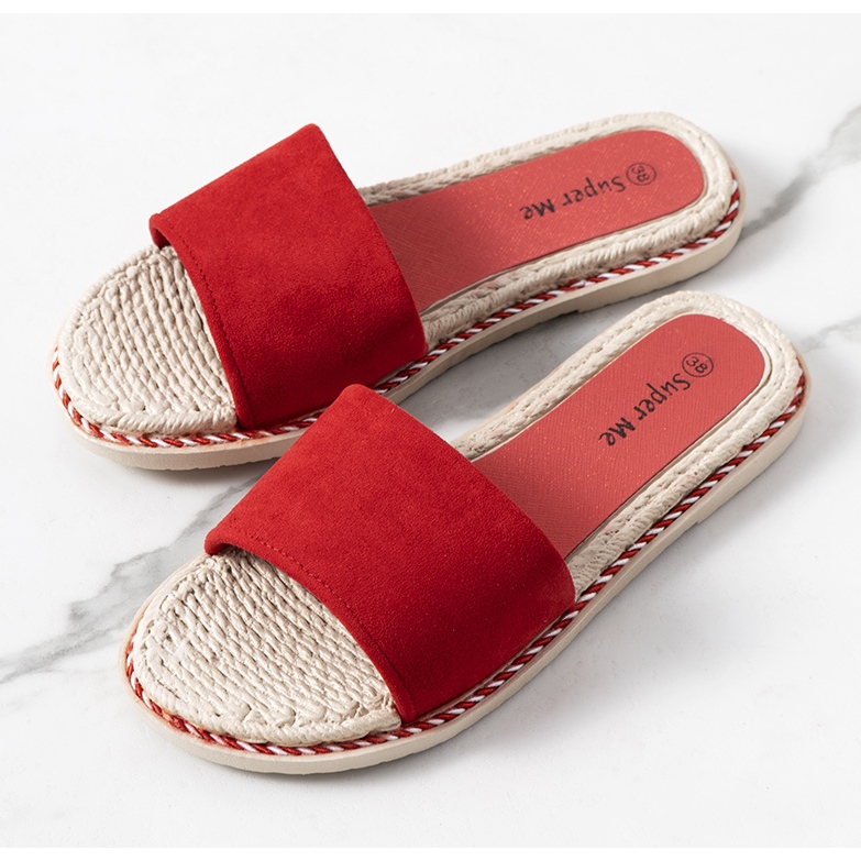 Czerwone klapki damskie Staton 1