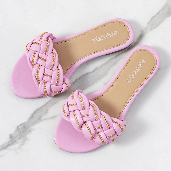 Różowe eleganckie klapki Correra 1