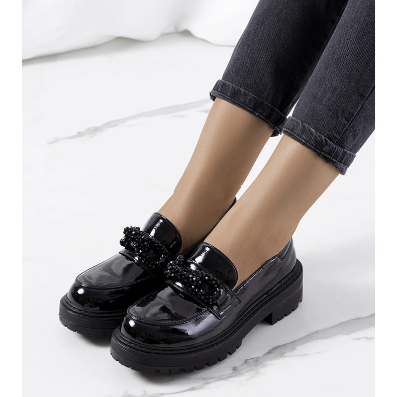 Czarne lakierowane mokasyny Ordell 1