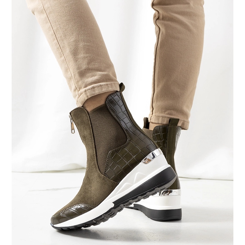 Zielone sneakersy na koturnie Triaca 1