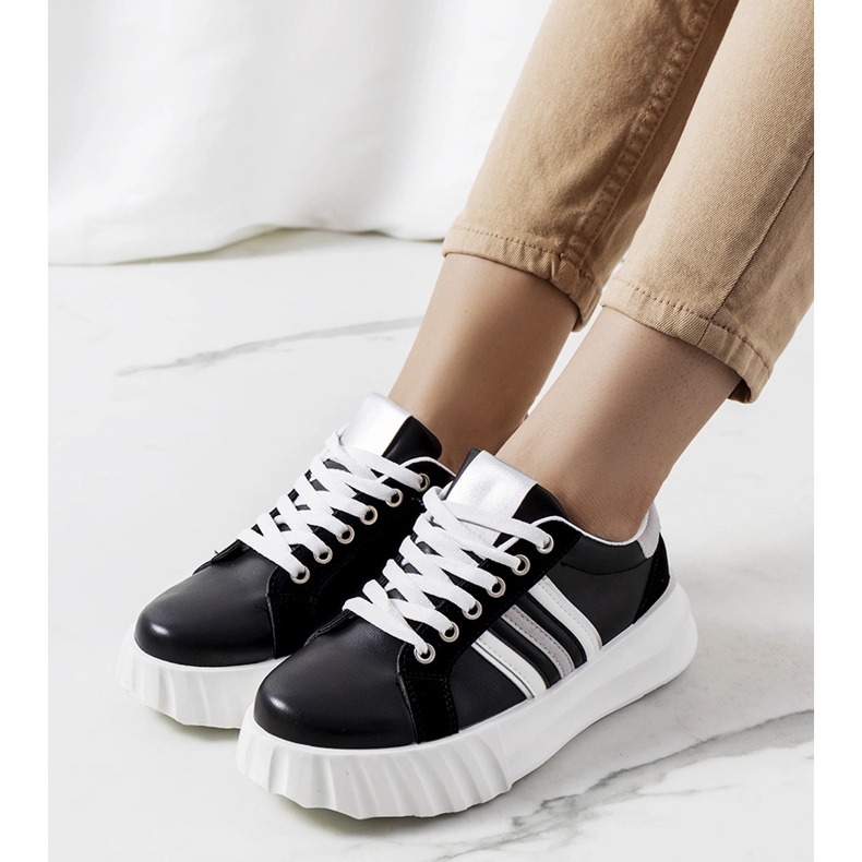 Czarne trampki na platformie Prinsep 1