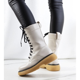 Beżowe botki typu glany Redel beżowy 1