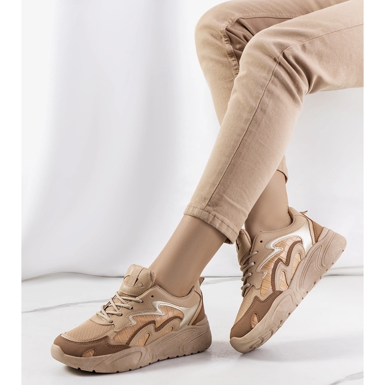 Brązowe sneakersy Brito beżowy 1