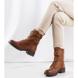 Camelowe traperki damskie Menez brązowe 1