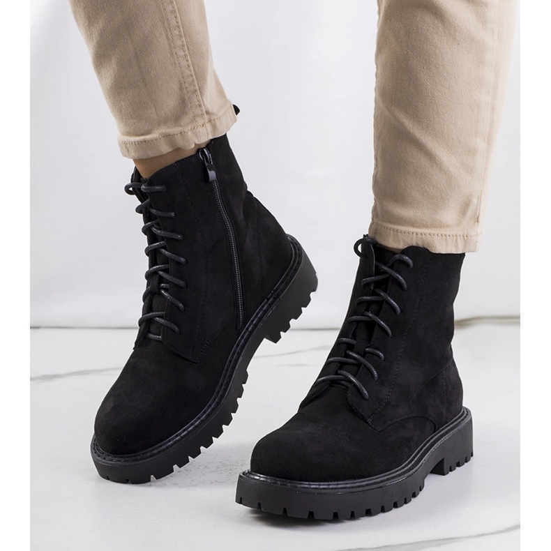 Czarne traperki Londri 1