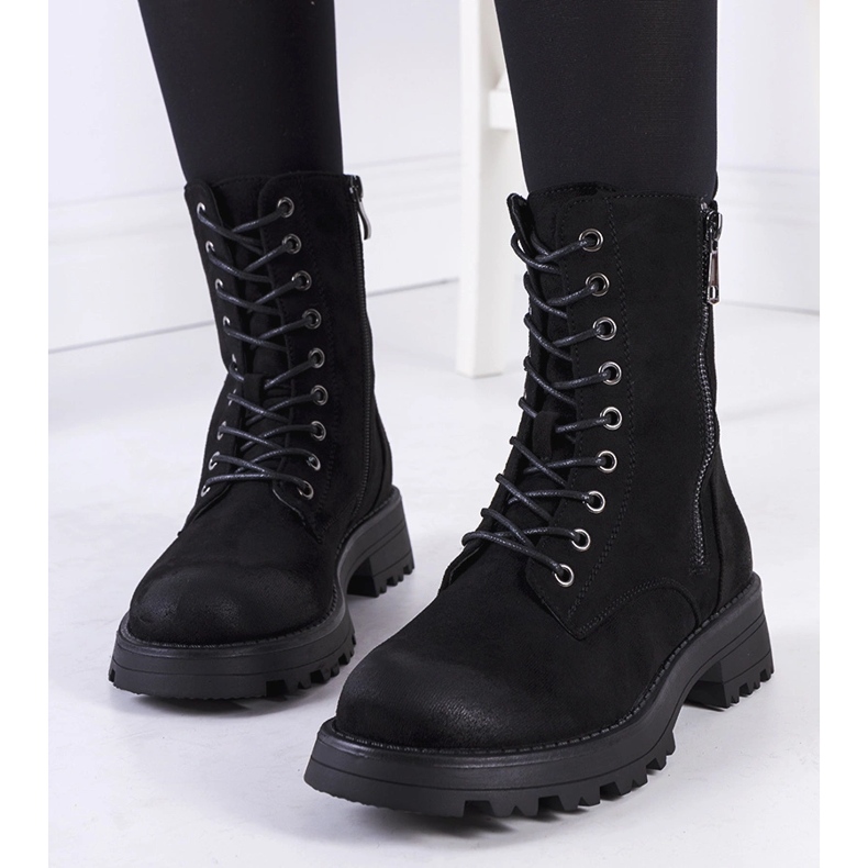 Czarne traperki Worcester 1