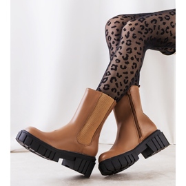 Brązowe botki damskie Melika 1