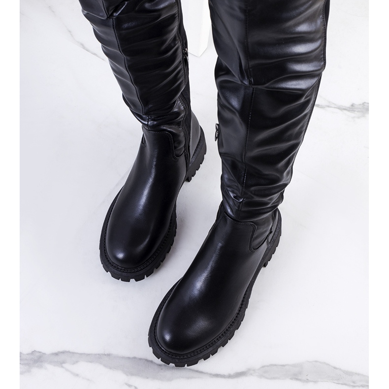 PA1 Czarne kozaki na platformie Khadim 1