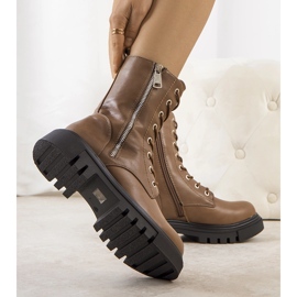 Ciemno beżowe traperki Enoksen beżowy 1