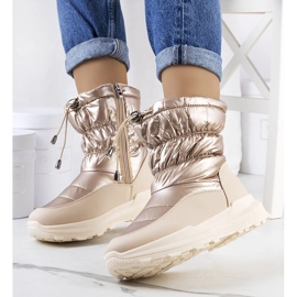 Złote śniegowce z ściągaczami Houle beżowy 1