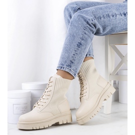 Beżowe traperki Lennon beżowy 1