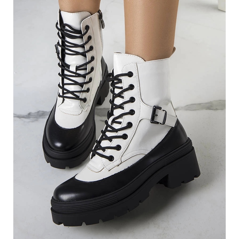 Białe traperki Norra 1