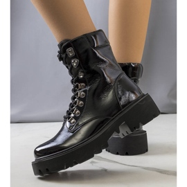 PA1 Czarne botki na traktorowej podeszwie Iglesi 1