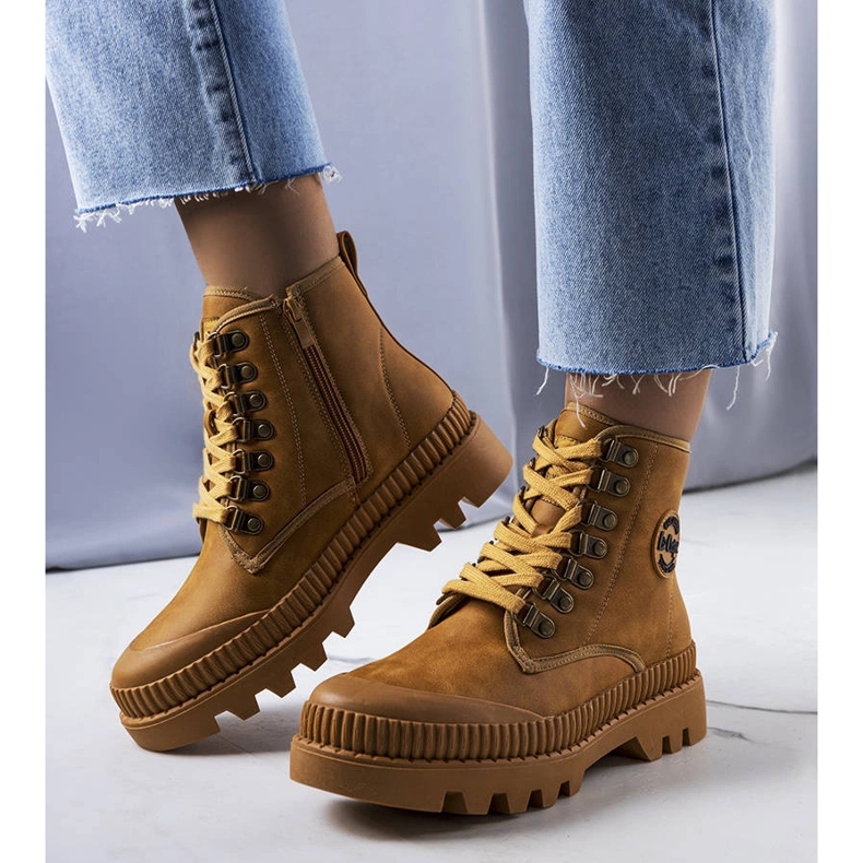 Camelowe ocieplane botki LCJ-22-44-1339L Lee Cooper beżowy 1