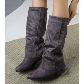 Szare kozaki na koturnie Balbin 1