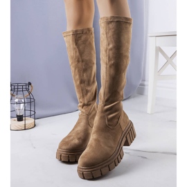 BM Brązowe kozaki ocieplane Mesal khaki zielone 1