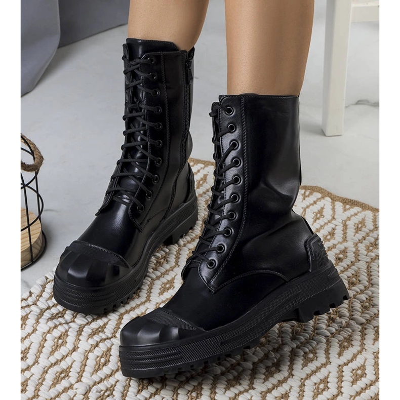 Czarne workery damskie Lemus 1