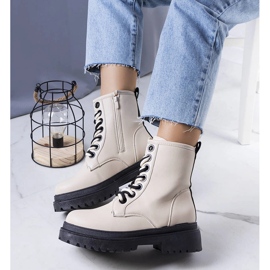 Beżowe ocieplane botki Jolene beżowy 1