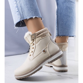 BM Beżowe ocieplane traperki Saylor beżowy 1