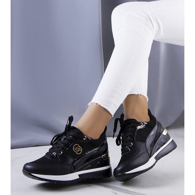 Evento Czarne sneakersy na koturnie Berkley 1