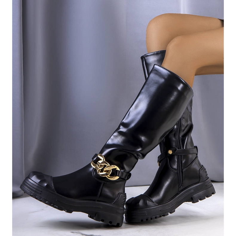 PA1 Czarne ocieplane kozaki Cerreto 2