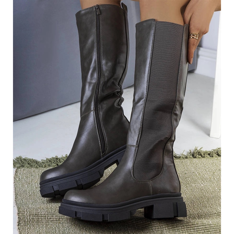 Zielone kozaki ocieplane Flores 1