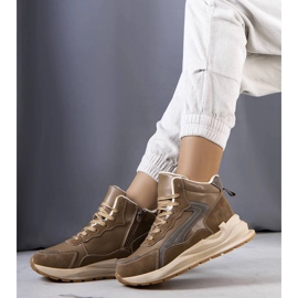 Brązowe ocieplane sneakersy Tasma 1