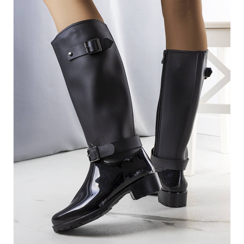 Czarne wysokie kalosze Lahti 1