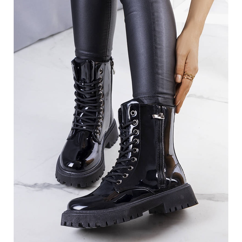 Czarne ocieplane botki Sido 2