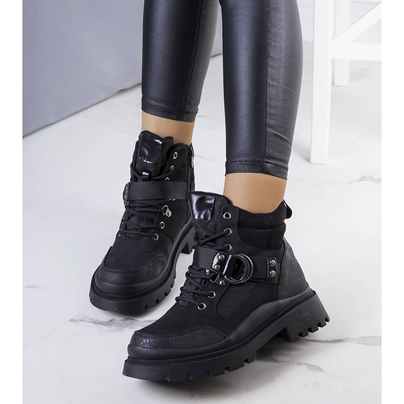 PA1 Czarne ocieplane traperki Zakira 1