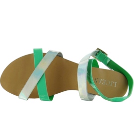 Sandałki z hologramowym paseczkiem X7961 Green zielone 3
