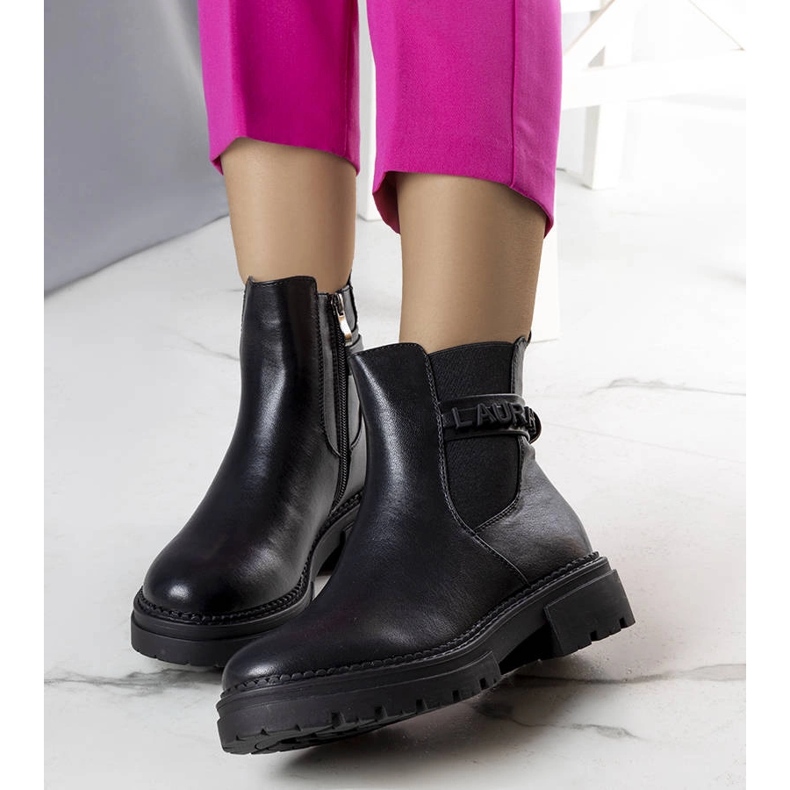 Czarne botki ocieplane Sanso 1