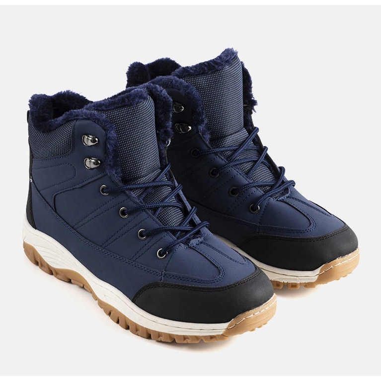 Granatowe ocieplane trapery Violette niebieskie 1