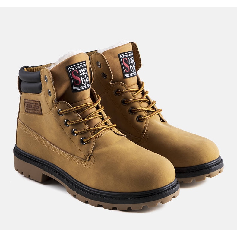 BM Brązowe ocieplane trapery męskie Snell 1