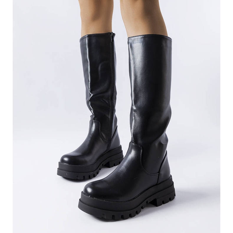 Czarne ocieplane kozaki Stanis 1