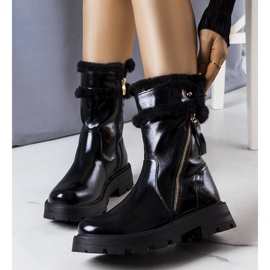 Czarne botki ocieplane Lensil 1