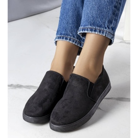 Czarne tenisówki trampki z eko-zamszu 1