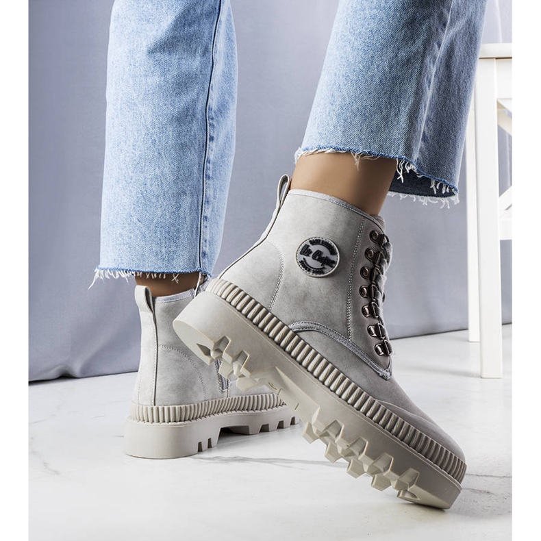 Szare ocieplane botki LCJ-22-44-1340L Lee Cooper 1