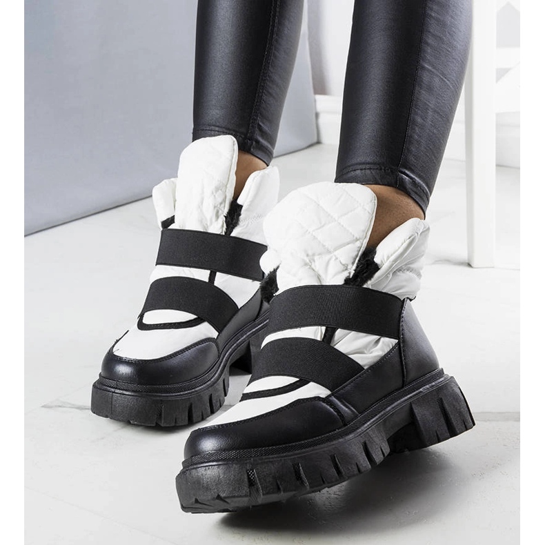 Białe ocieplane wsuwane śniegowce Francisco 1