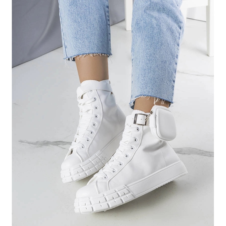 Białe trampki za kostkę z saszetką Willie 1