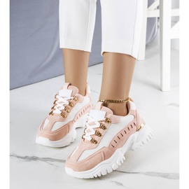 Biało-różowe sneakersy Mindy białe 1