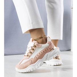 Biało-różowe sneakersy Mindy białe 2