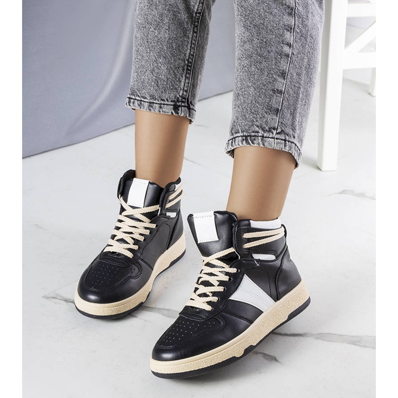 Czarne sneakersy za kostkę Robin 1