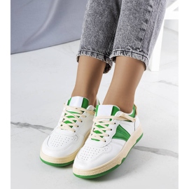 Zielone damskie sneakersy Marcella białe 1
